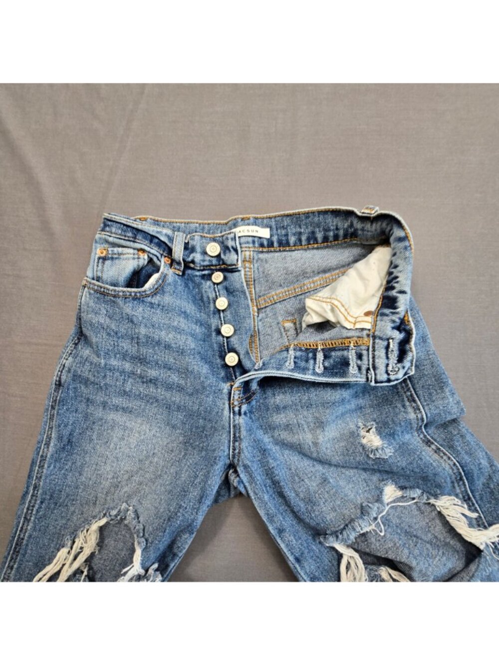 Pacsun 24 Womens Baggy Jeans Distressed Light Wash Casual Denim Pants - Picture 6 of 8